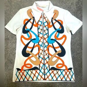 Vintage 70’s Polyester Geometric Print Shirt